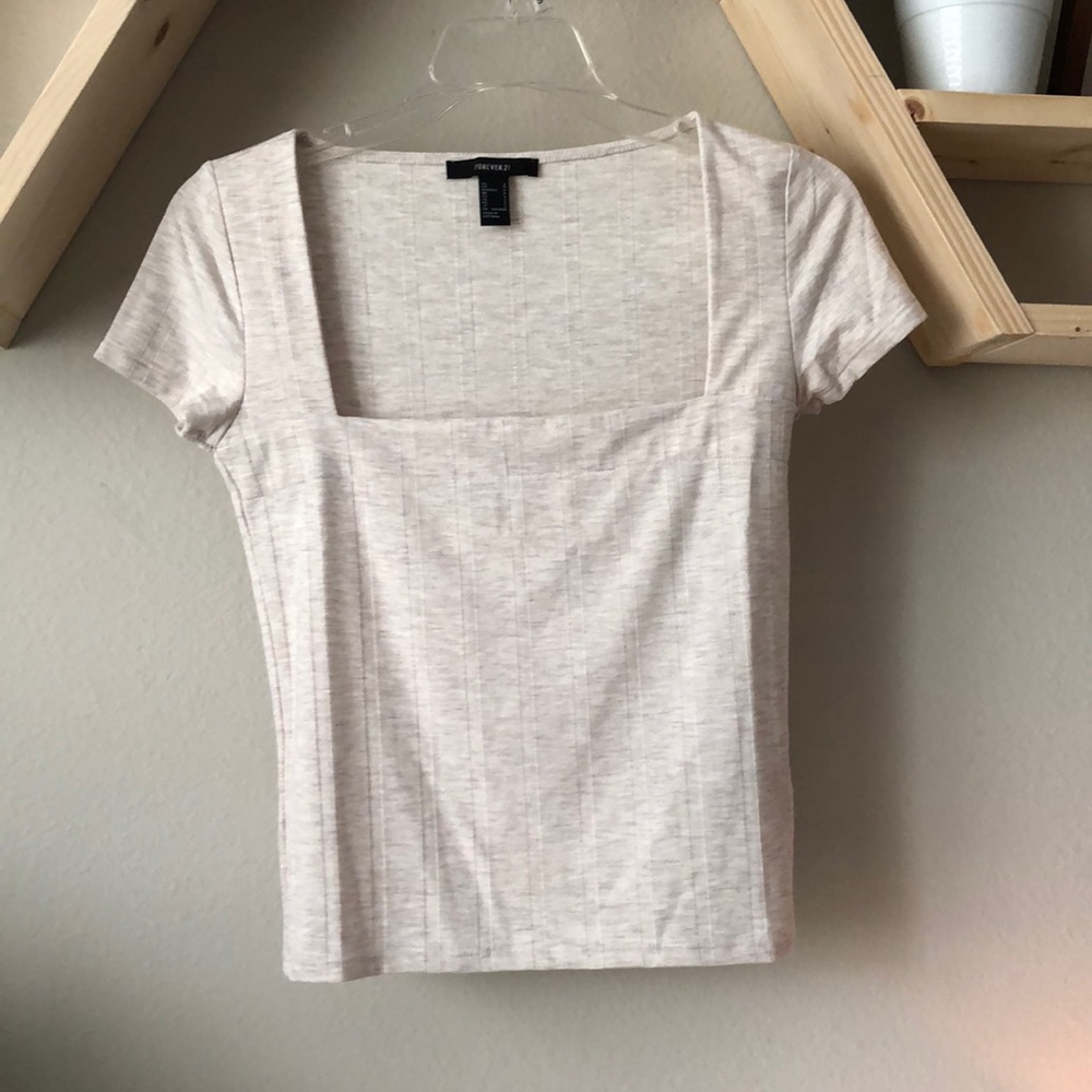 Ribbed Forever 21 Square Neck Top